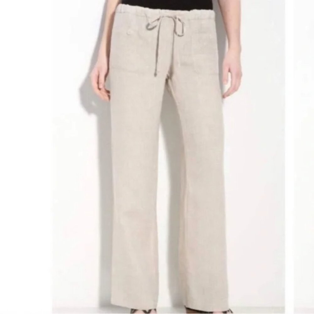 Allen Allen Drawstring Linen Pants - 3x - Flax - NWT
